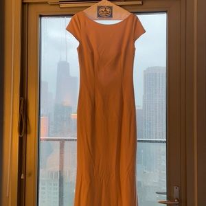 BHLDN blush pink bridesmaid dress